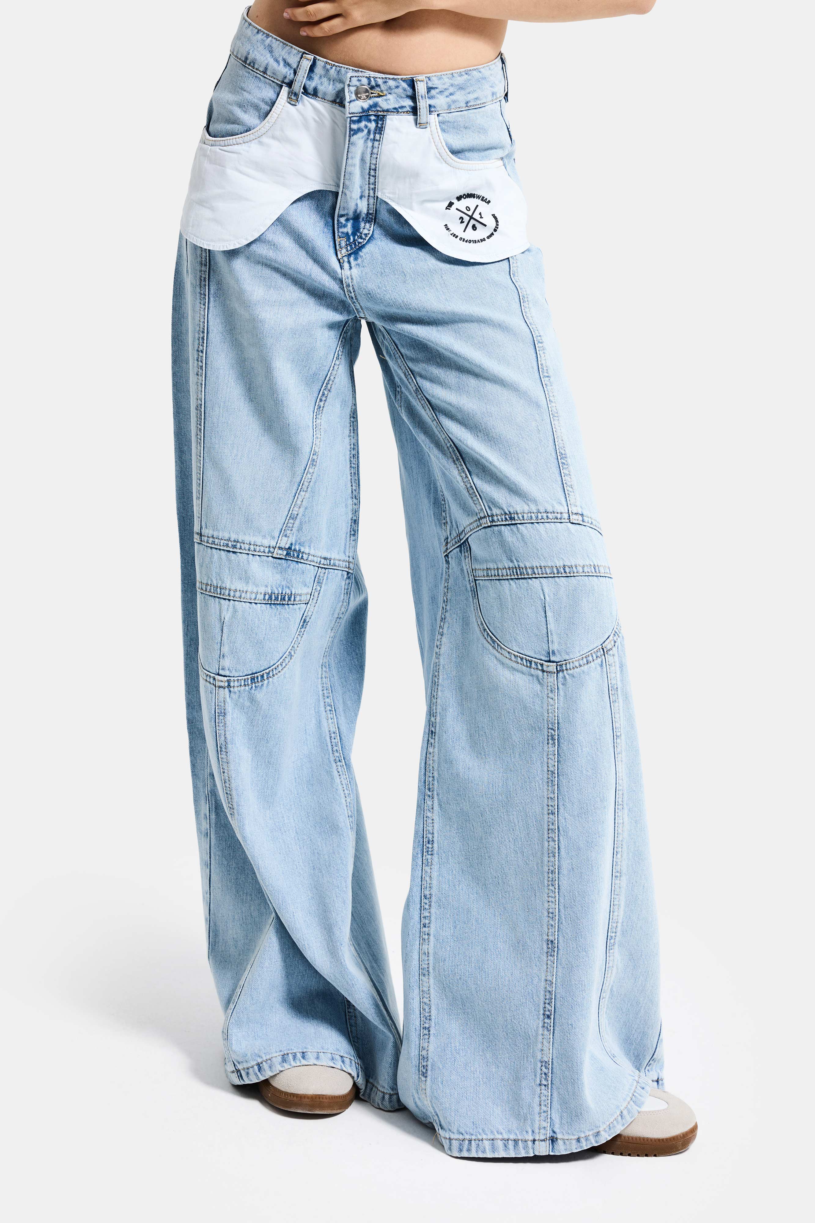 Kadın Ice Palazzo Fit Özel Tasarım Denim Jean