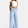 Kadın Ice Renk 4s6-3 Mega Baggy Fit Ön Arka Detay Tasarım Denim Jean