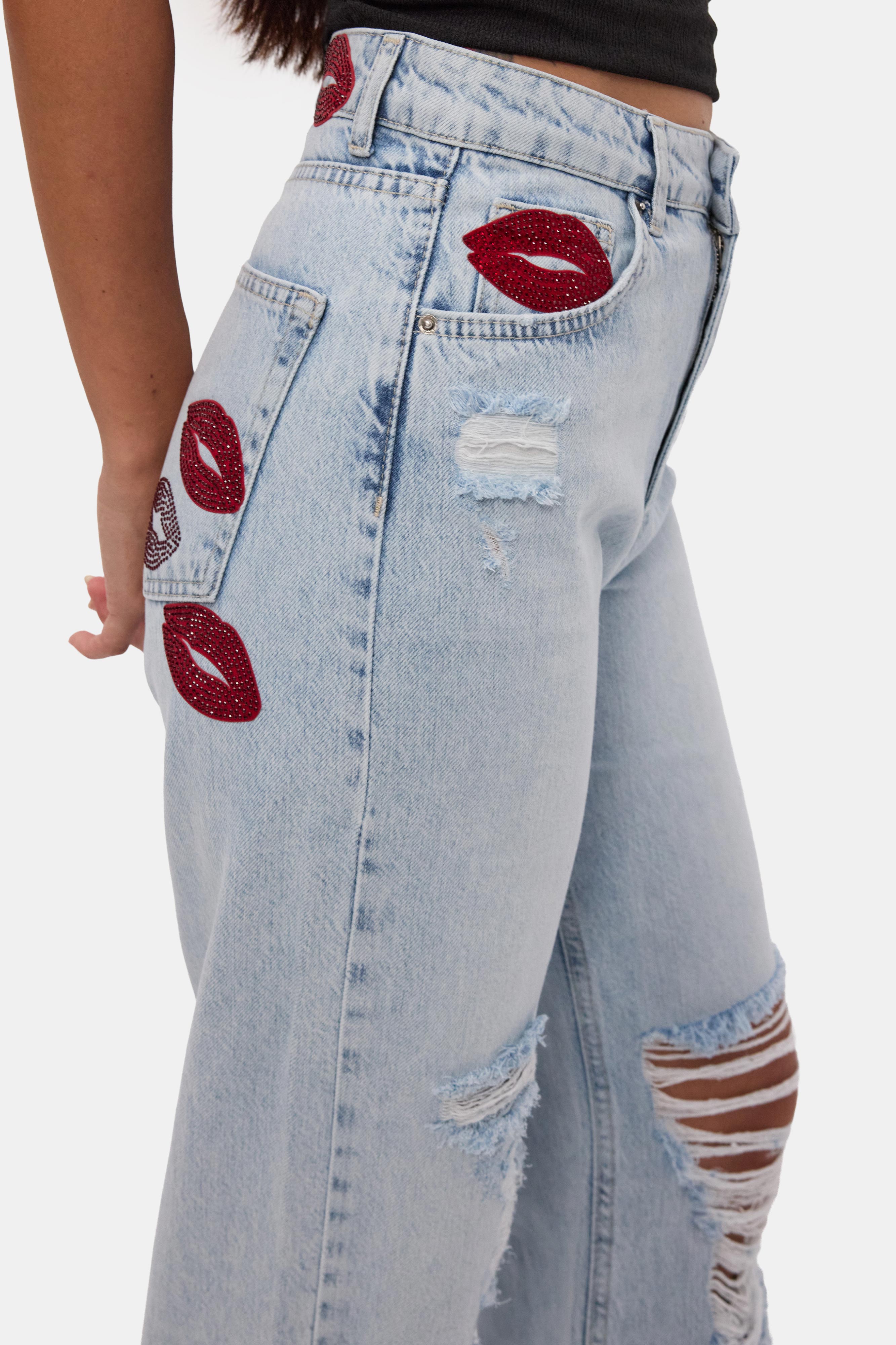 Kadın Ice T-12s6-3 Straight Fit Özel Tasarım Denim Jean