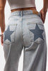 Kadın Ice T-4s6-3 Straight Fit Parlak Taşlı Özel Tasarım Denim Jean