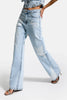 Kadın Ice T-4s6-3 Straight Fit Taş ve Dantel Detaylı Özel Tasarım Denim Jean