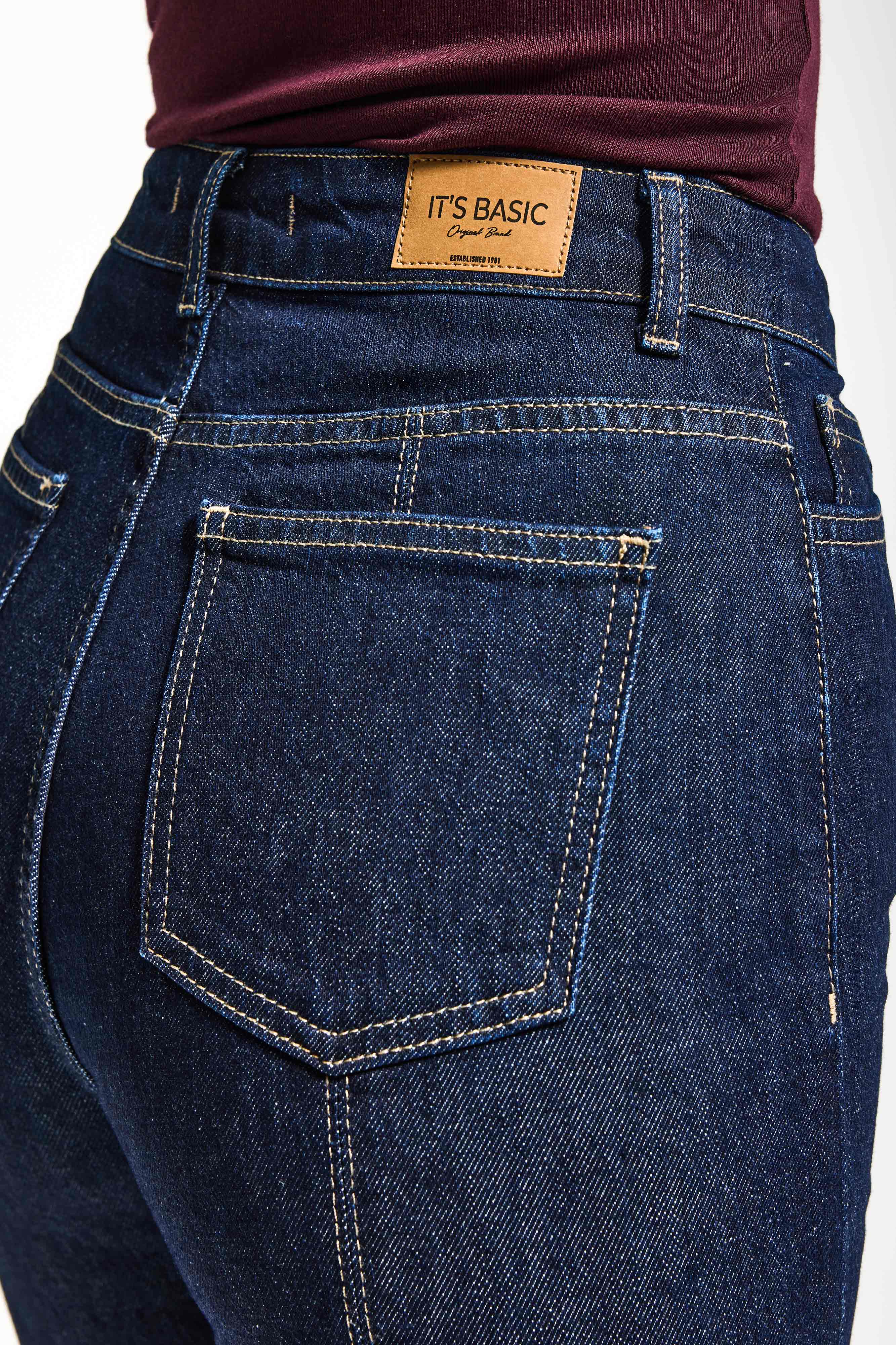 Kadın İndigo 7s6-50 Flare Fit Viskon Kumaş Elastan Denim Jean