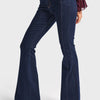 Women's Indigo 7w5-50 SWL Mid-Rise Flare Fit Flexible Elastane Fabric Mid Waist Denim Jeans