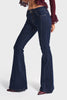 Women's Indigo 7w5-50 SWL Mid-Rise Flare Fit Flexible Elastane Fabric Mid Waist Denim Jeans
