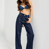 Women's Indigo 7s6-50 Straight Fit High-Waisted Button Detail Denim Jean