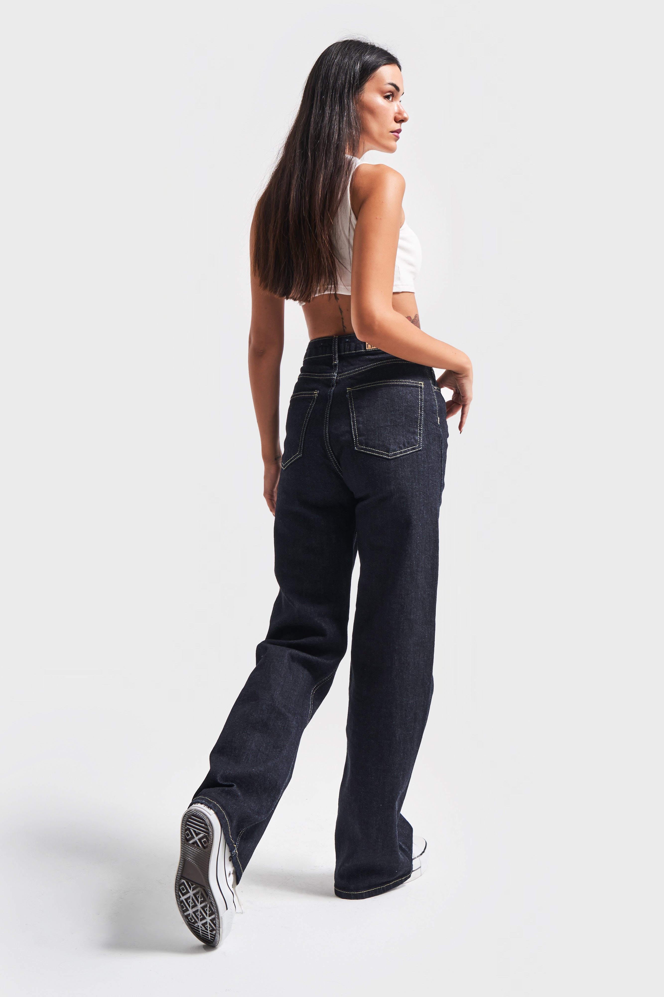 Women's Indigo Color 7w450 Lycra Fabric Straight Fit Denim