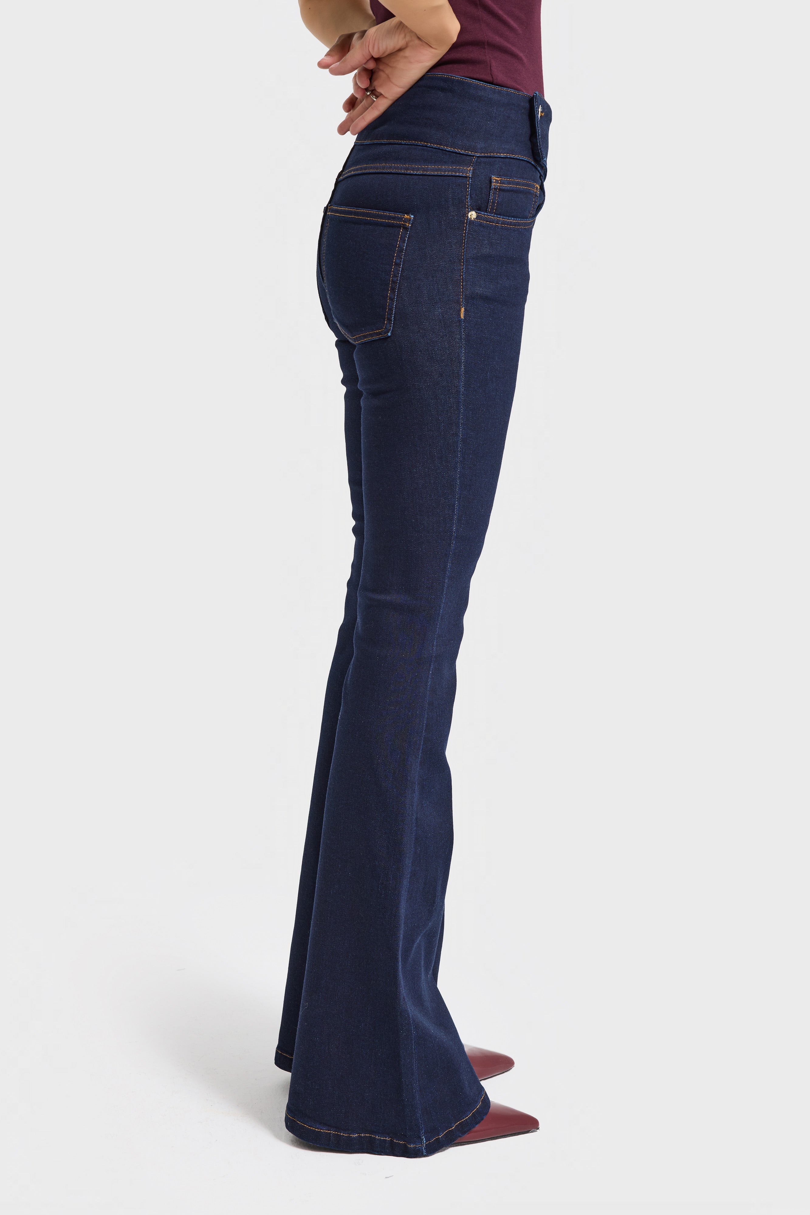 Kadın İndigo Renk 7w5-50 Flare Fit Elastan Kumaş Denim Jean