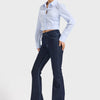 Women's Indigo 7w5-50 Flare Fit Viscose Elastane Fabric Denim Jeans