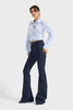 Women's Indigo 7w5-50 Flare Fit Viscose Elastane Fabric Denim Jeans