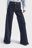 Kadın İndigo Renk 7w5-50 LYL36 Palazzo Fit Esnek Kumaş İç Boy 80cm Denim Jean