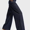 Women's Indigo 7w5-50 Palazzo Fit 100% Cotton Drapey Fabric Denim Jeans