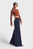 Women's Indigo Color 7w5-50 Super Palazzo Fit Flexible Elastane Fabric Denim Jeans