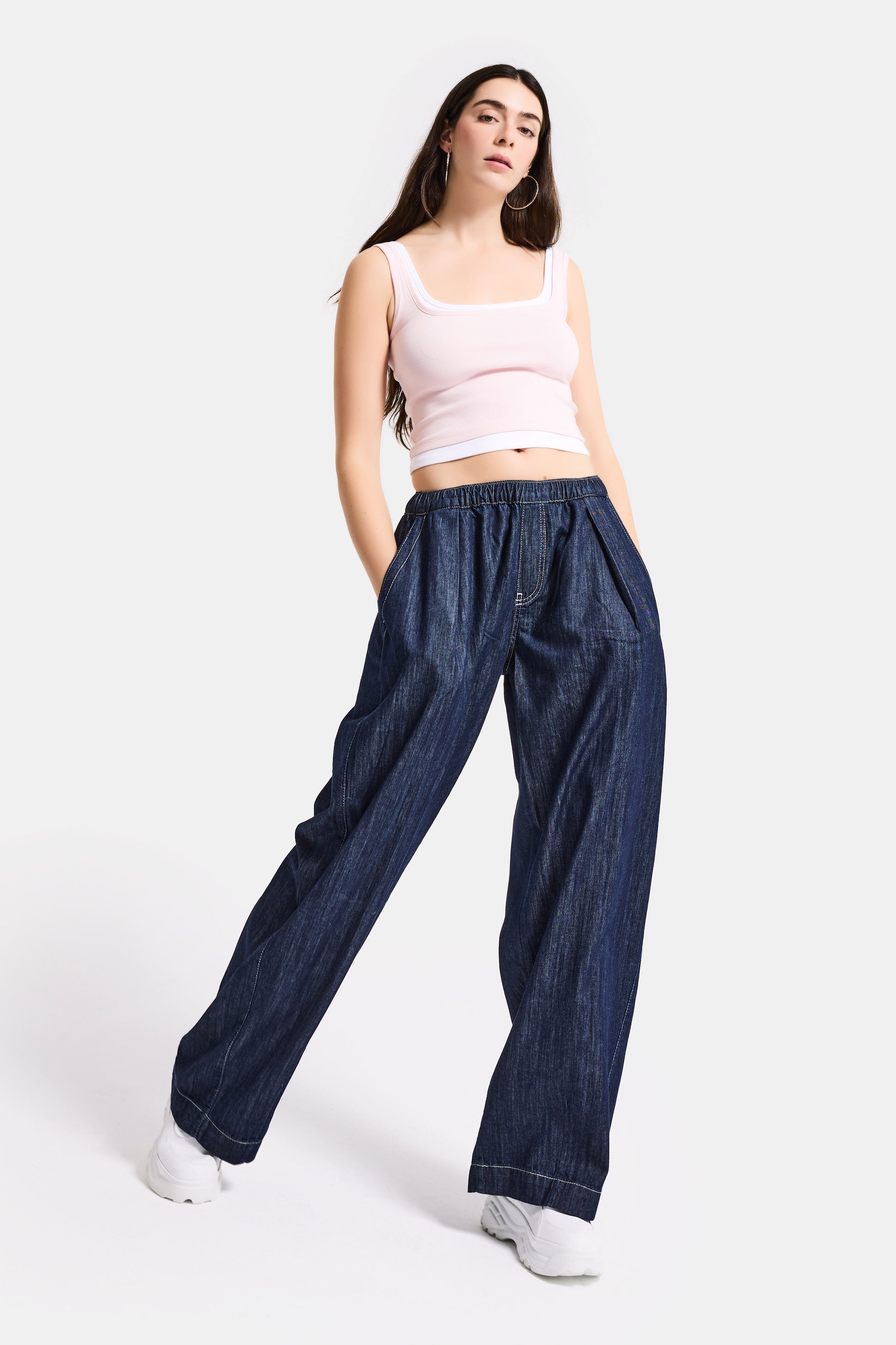 Kadın İndigo Selvedge 7s6-50 Baggy Cocoon Denim Jean