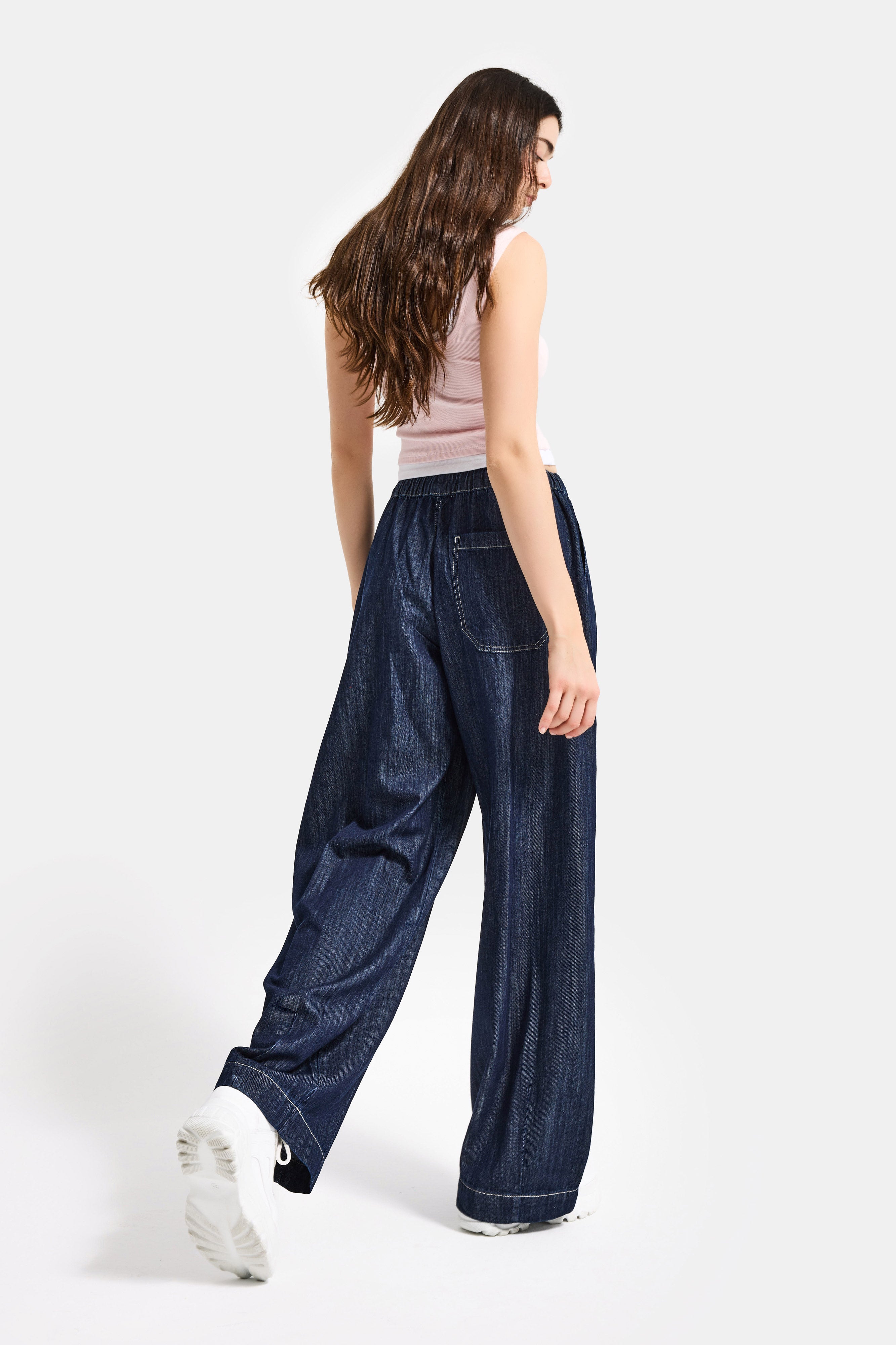 Kadın İndigo Selvedge 7s6-50 Baggy Cocoon Denim Jean