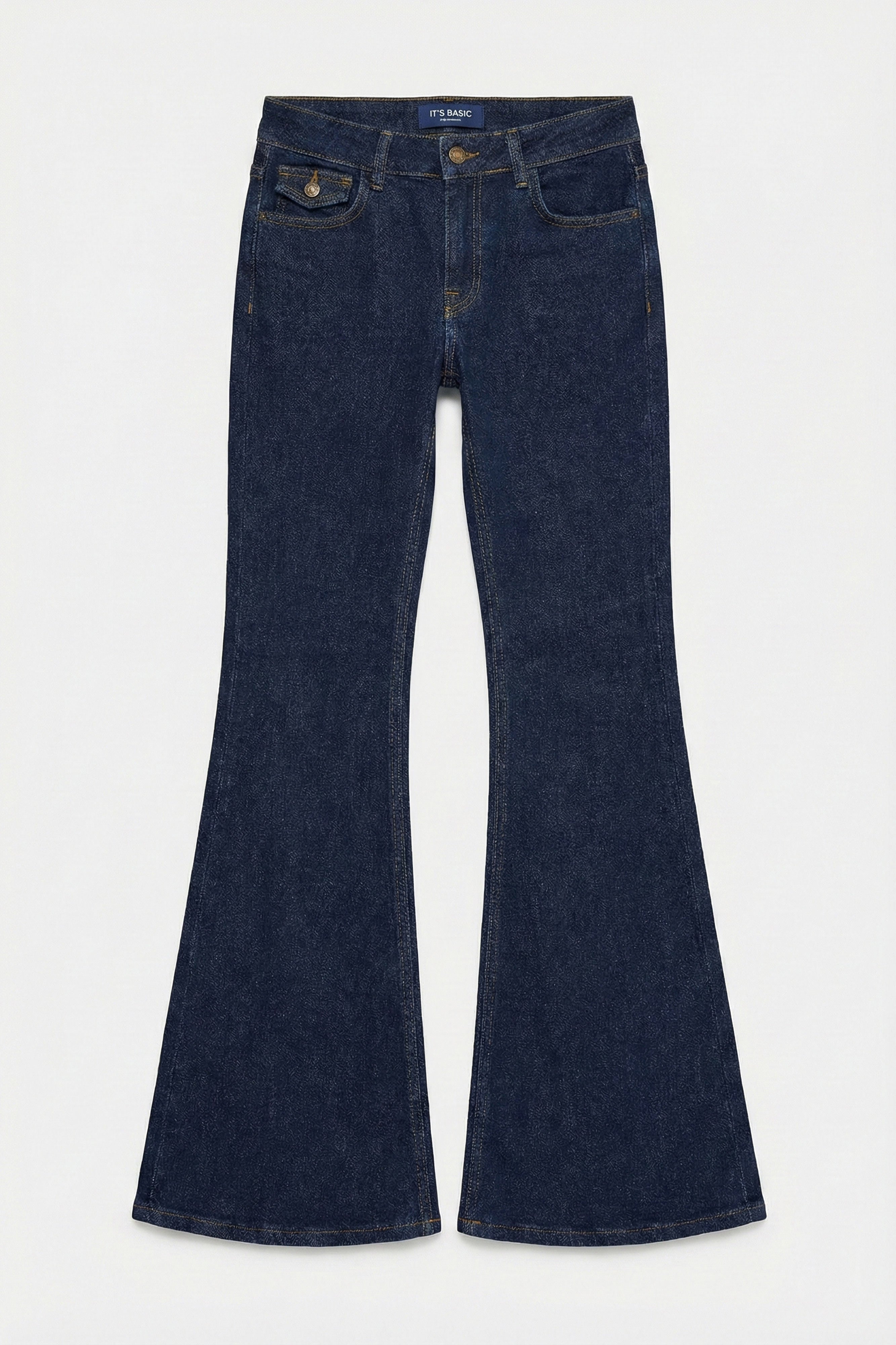 Kadın İndigo Selvedge 7s6-50 Flare Fit Esnek Kumaş Denim Jean