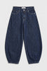 Kadın İndigo Selvedge 7s6-50 Mega Balon Fit %100 Koton Denim Jean