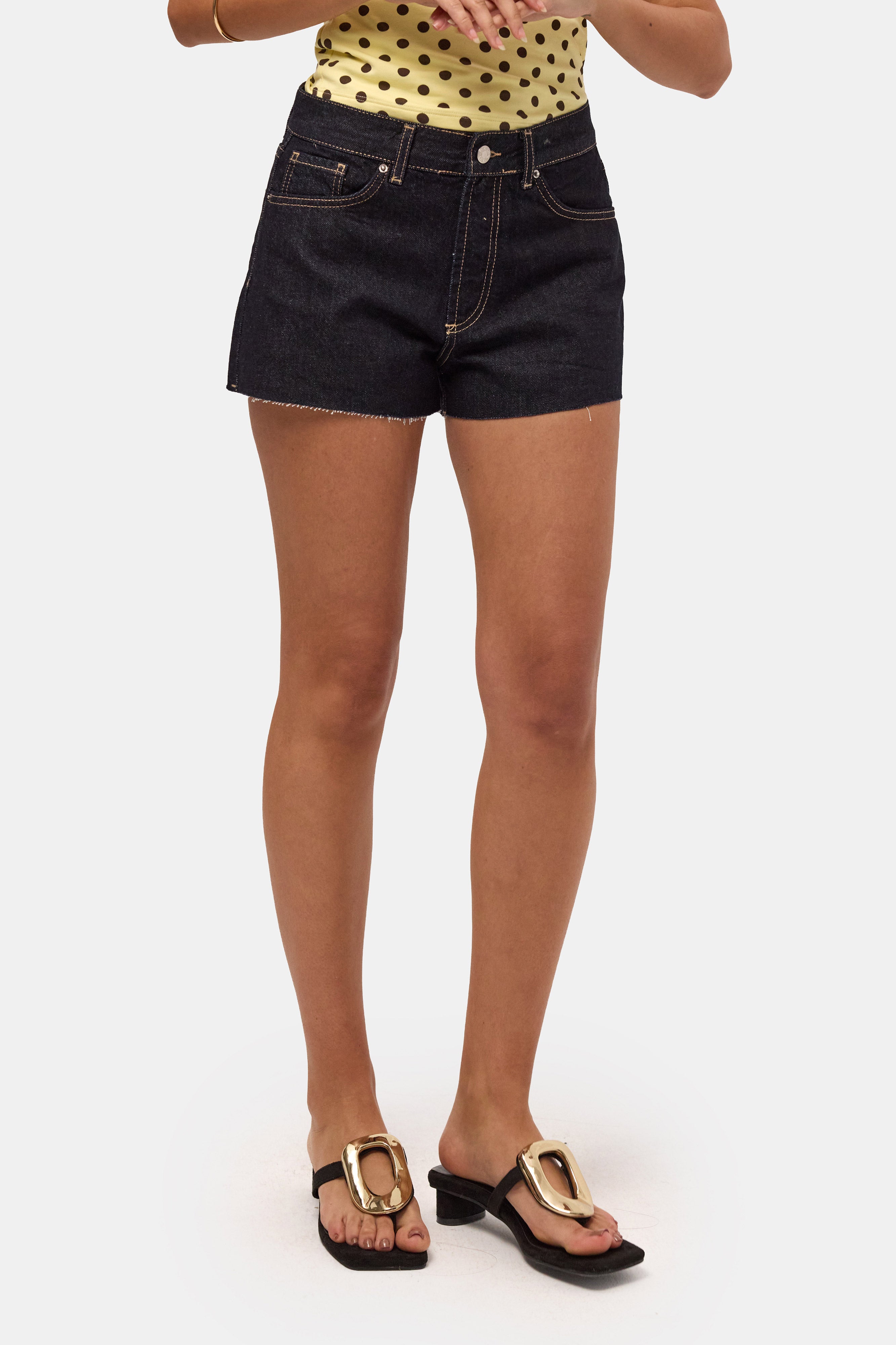 Kadın İndigo Selvedge 7s6-50 Mini Denim Sort