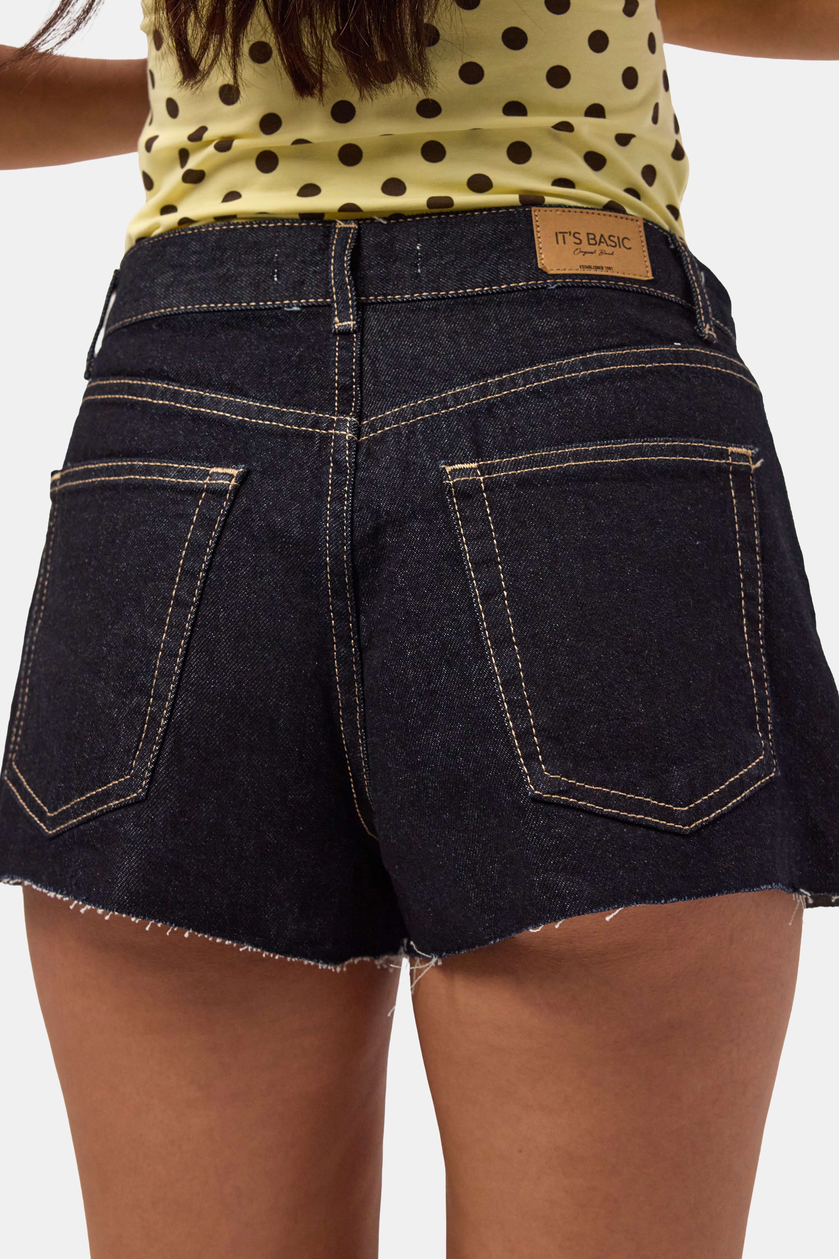 Kadın İndigo Selvedge 7s6-50 Mini Denim Sort