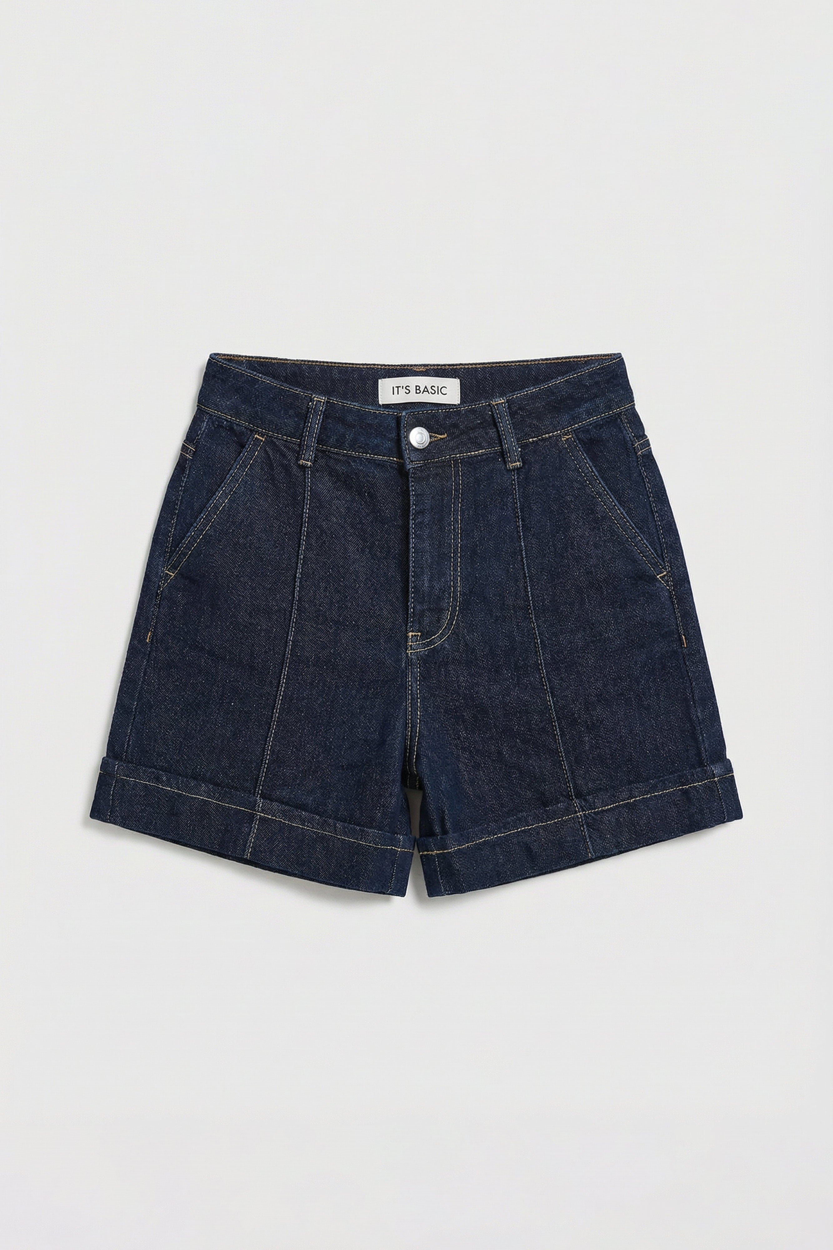 Kadın İndigo Selvedge 7s6-50 Straight Fit Relax Denim Şort