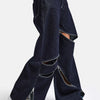 Женские джинсы Indigo Selvedge 7s6-50 Super Baggy Fit с застежкой-молнией и индивидуальным дизайном