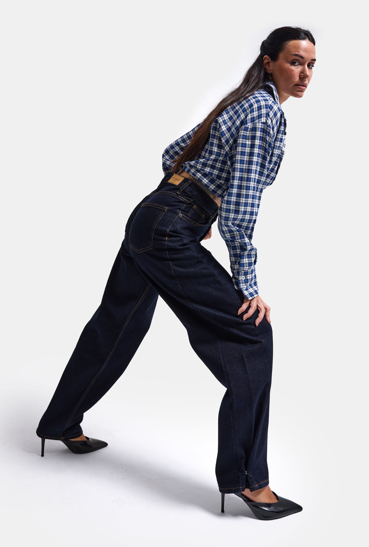 Kadın İndigo Selvedge 7w6-50 Mid Rise Trapered TT49 Denim Jean
