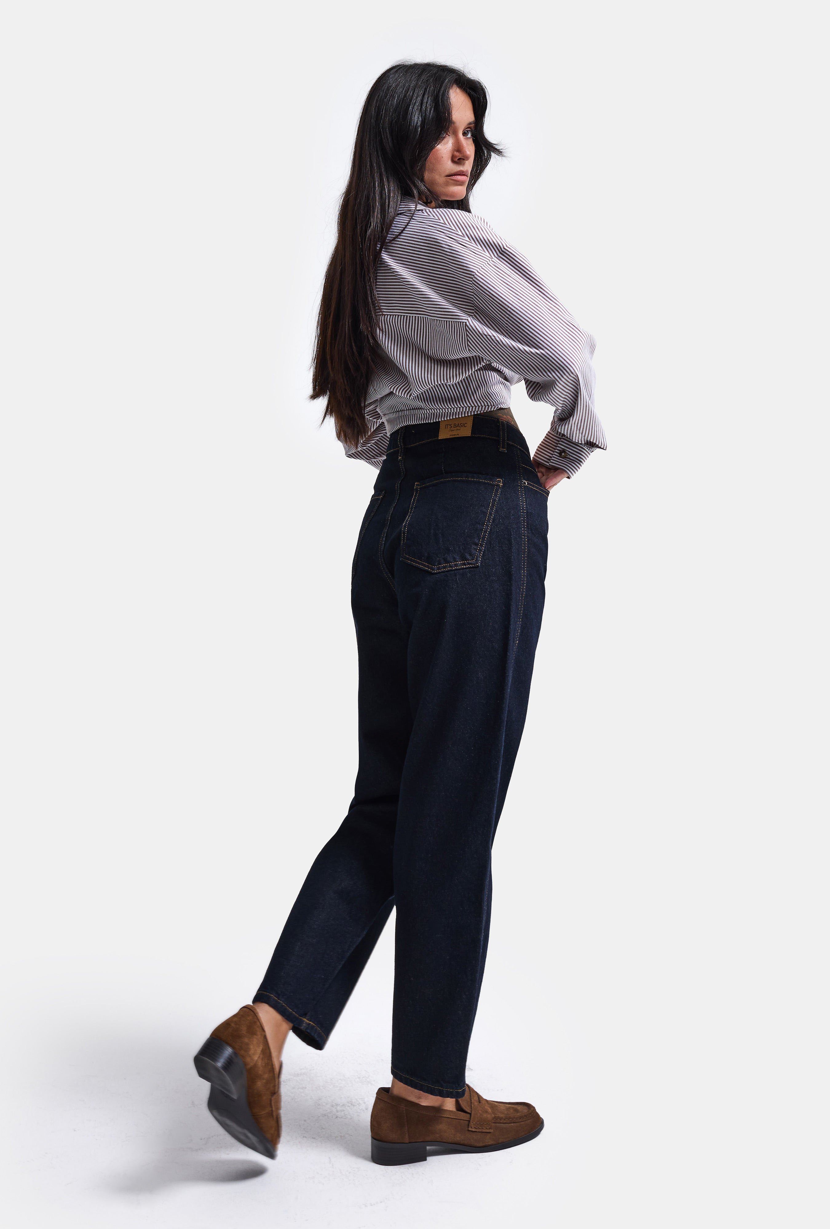 Kadın İndigo Selvedge 7w6-50 Relax Mood T33 Denim Jean