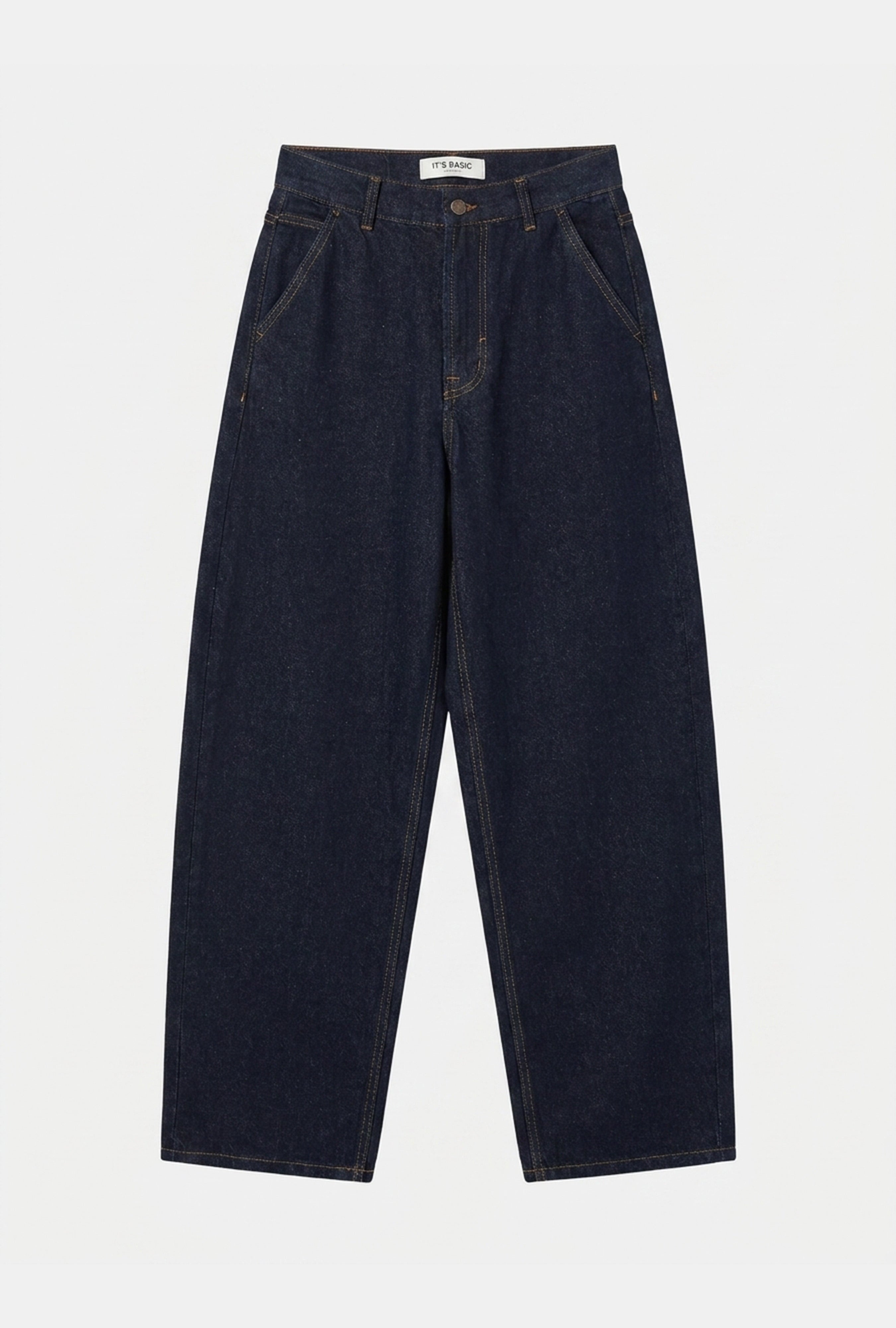 Kadın İndigo Selvedge 7w6-50 Skater Fit Bol Kesim Denim Jean