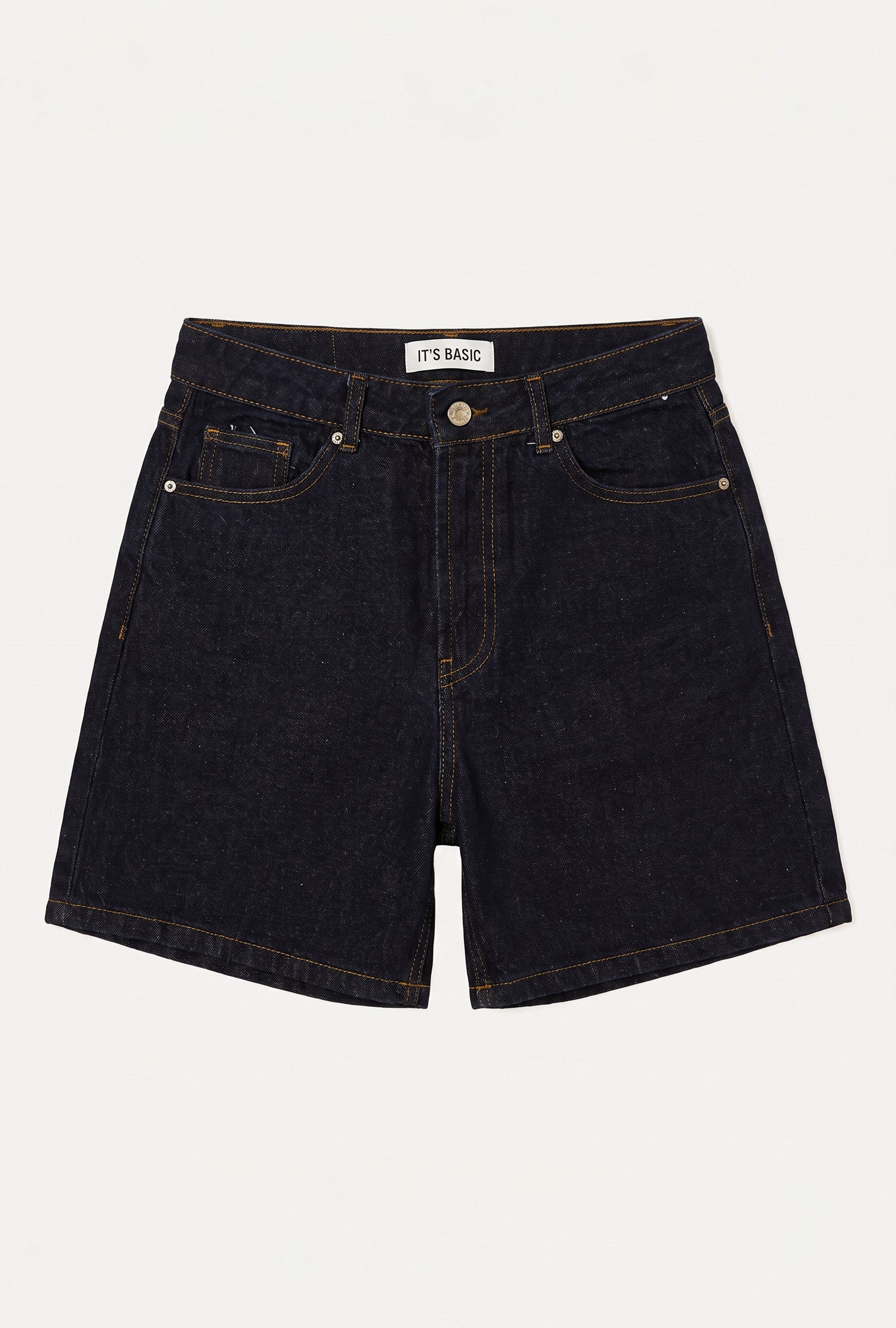 Kadın İndigo Selvedge Diana 7s6-50 Relax Mom Fit Denim Şort