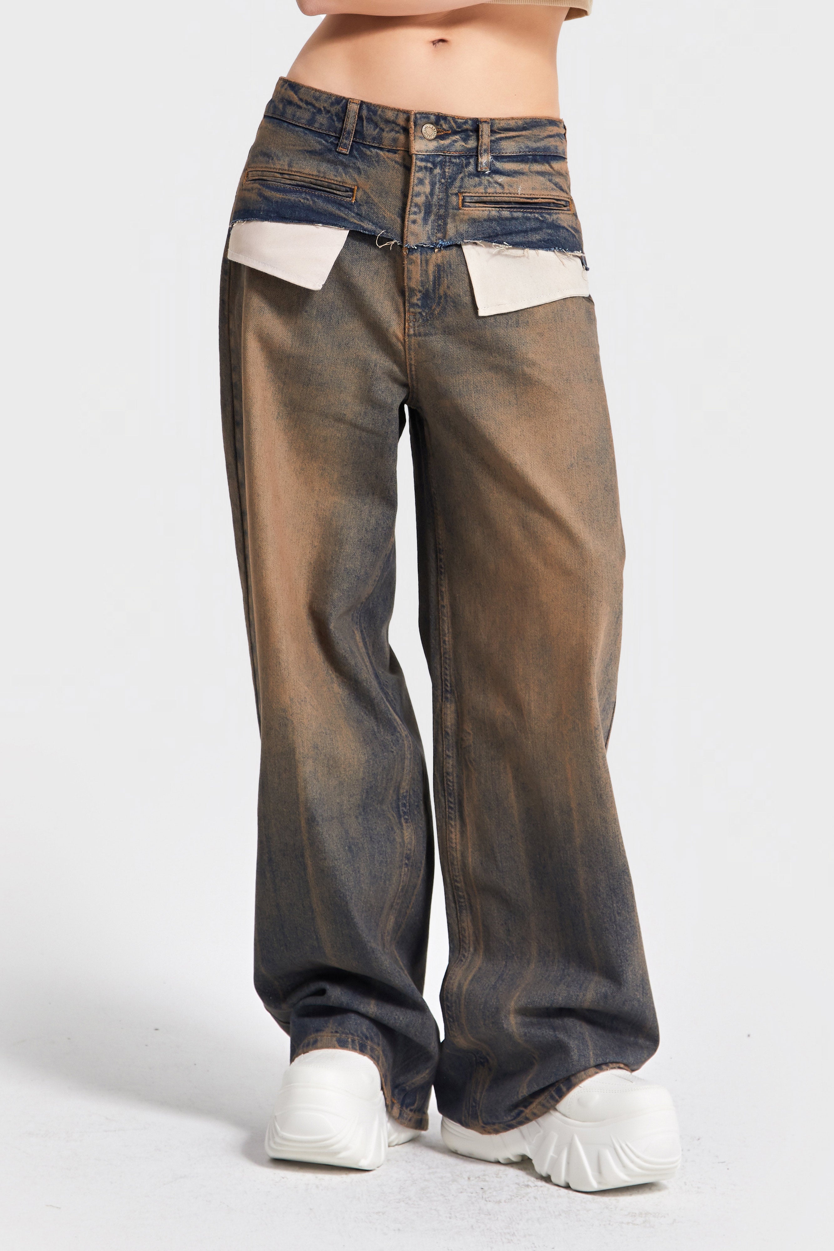 Kadın K.Tint Renk 35w5-85 Süper Baggy Fit Özel Tasarım %100 Koton Denim Jean