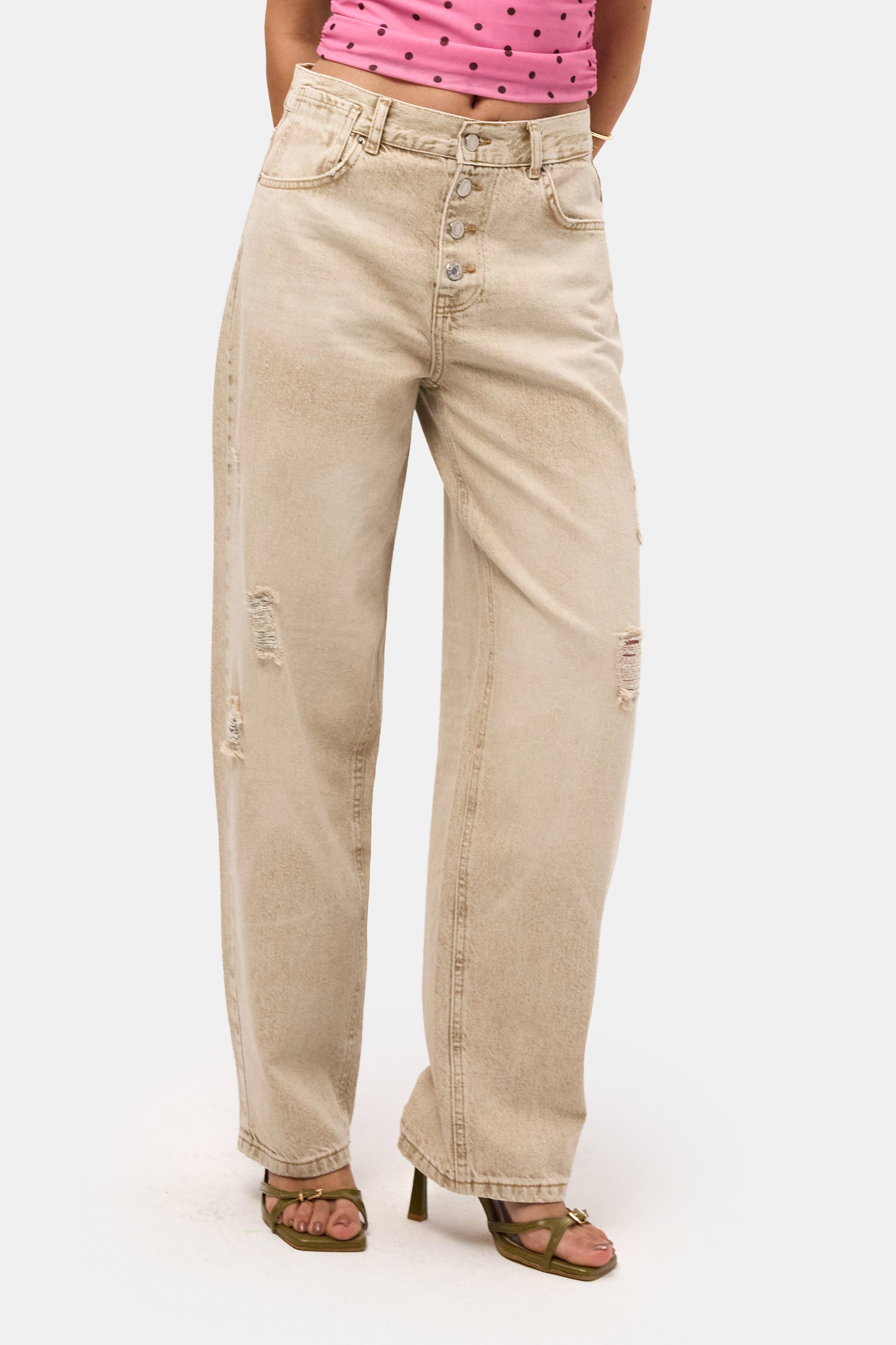 Kadın Taş 12s6-76 Loose Baggy Fit Denim Jean