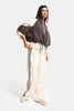 Women's Coffee Beige s6-105 Top and Bottom Two-Piece Design Set