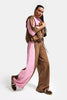 Women's Coffee Pink s6-16 Two-Piece Top and Bottom Design Set