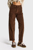 Kadın Kahve Renk 26w5-42 Relax Fit Elastan Kumaş Velvet Kadife Kumaş Pantolon