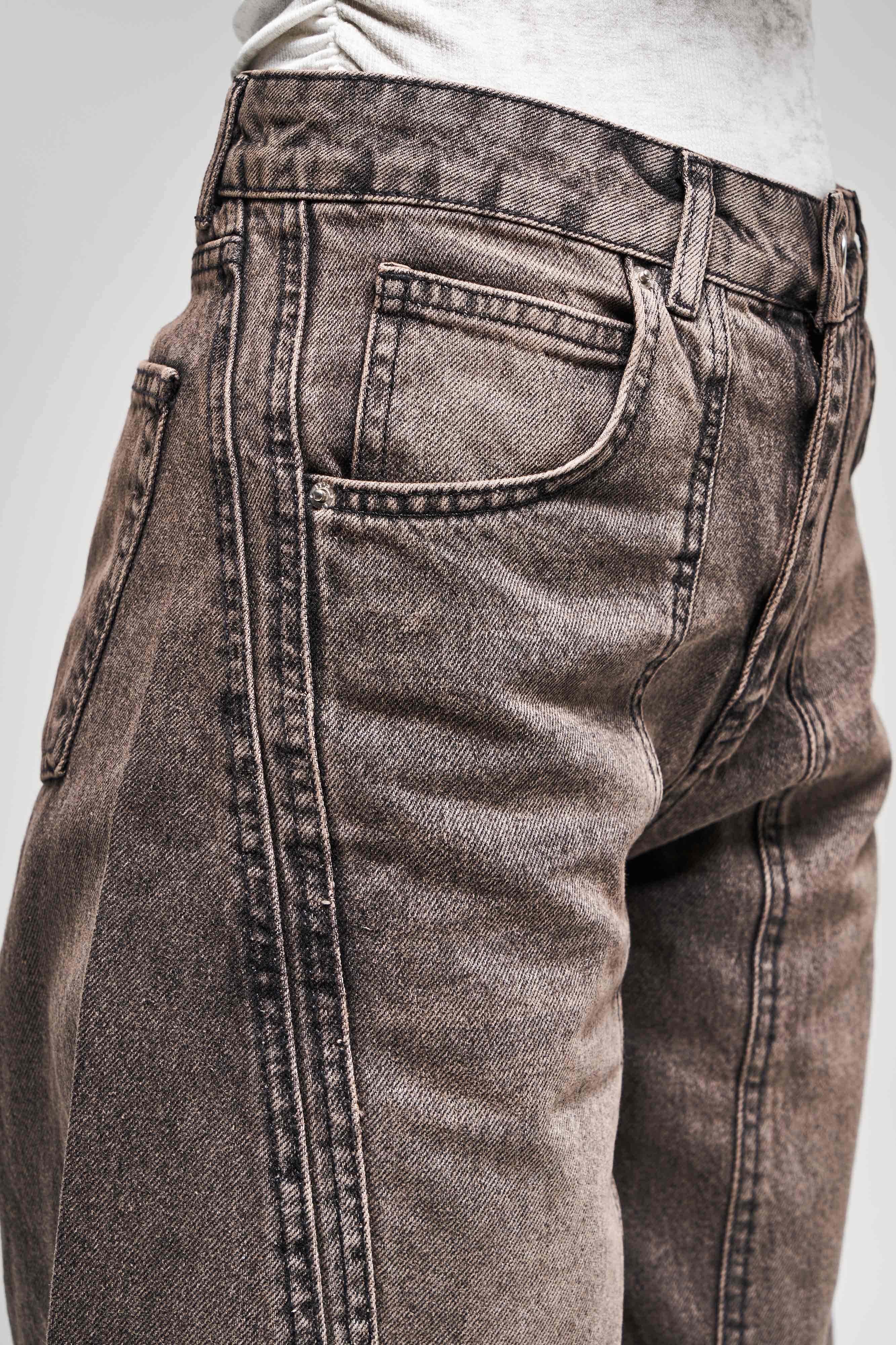 Dames Bruine Kleur 2w470 Losvallend Design Denim