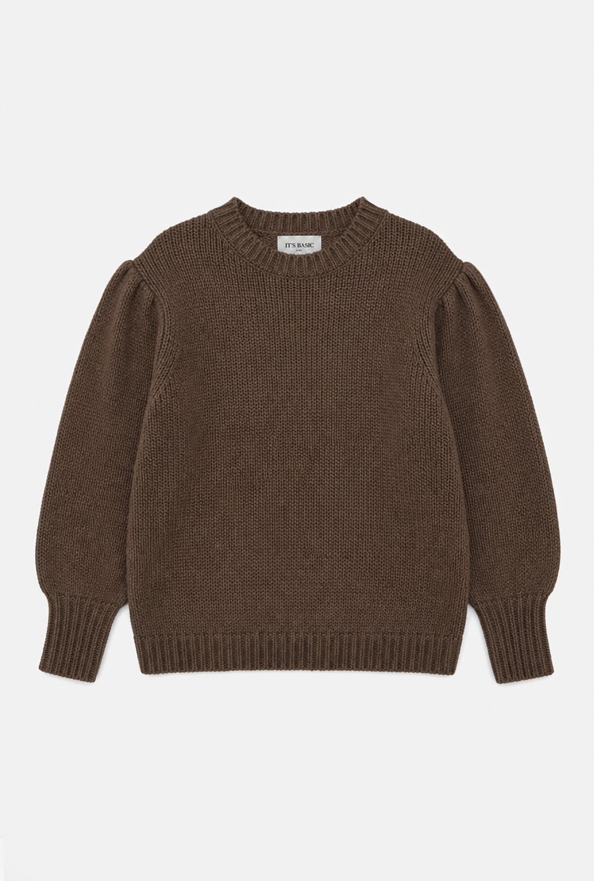 Kadın Kahve w6-81 Oversize Triko Kazak