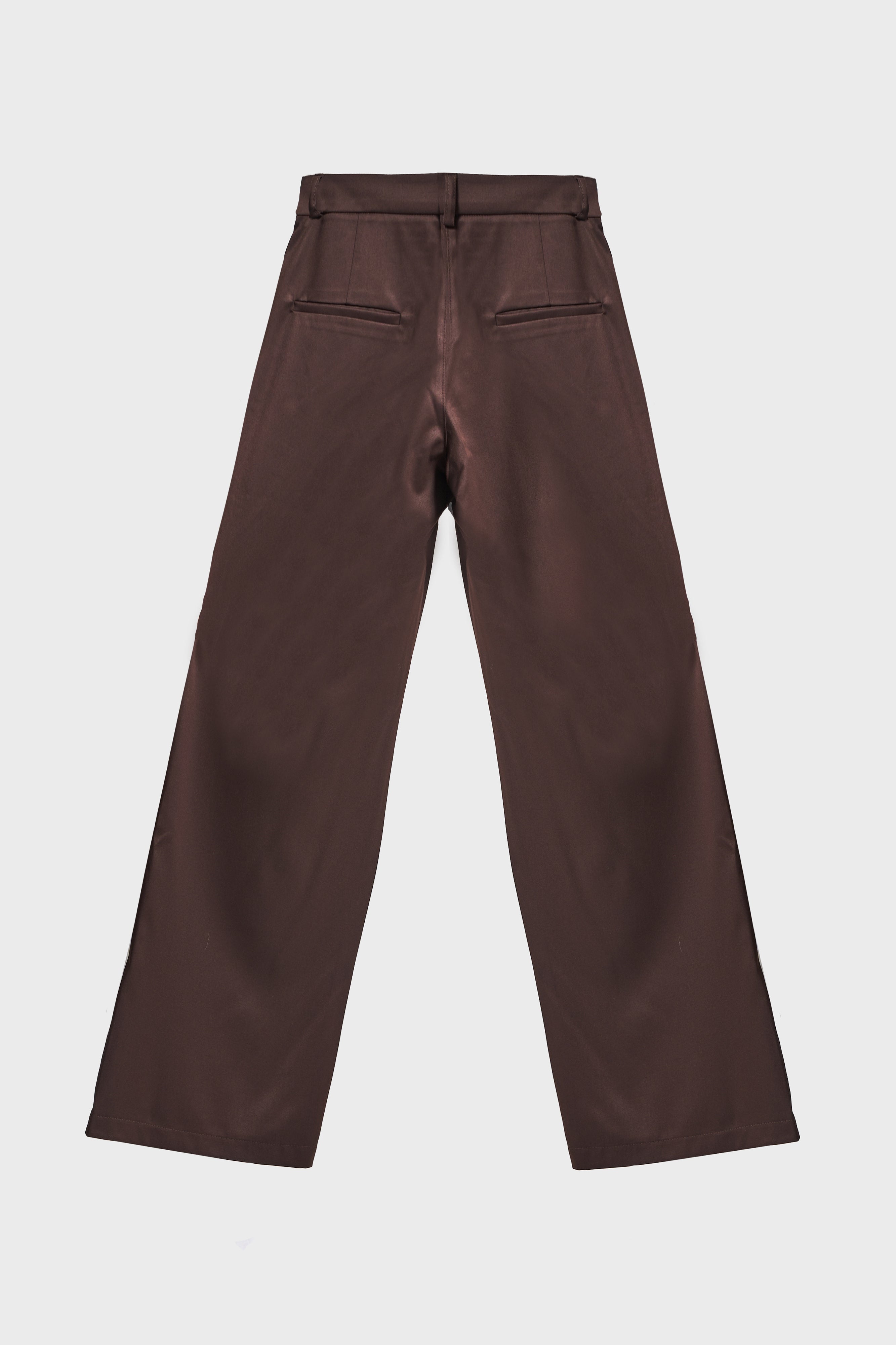 Kadın Kahverengi w5-16 Palazzo Fit Kemeri Dantel Detaylı Tasarım Pantolon