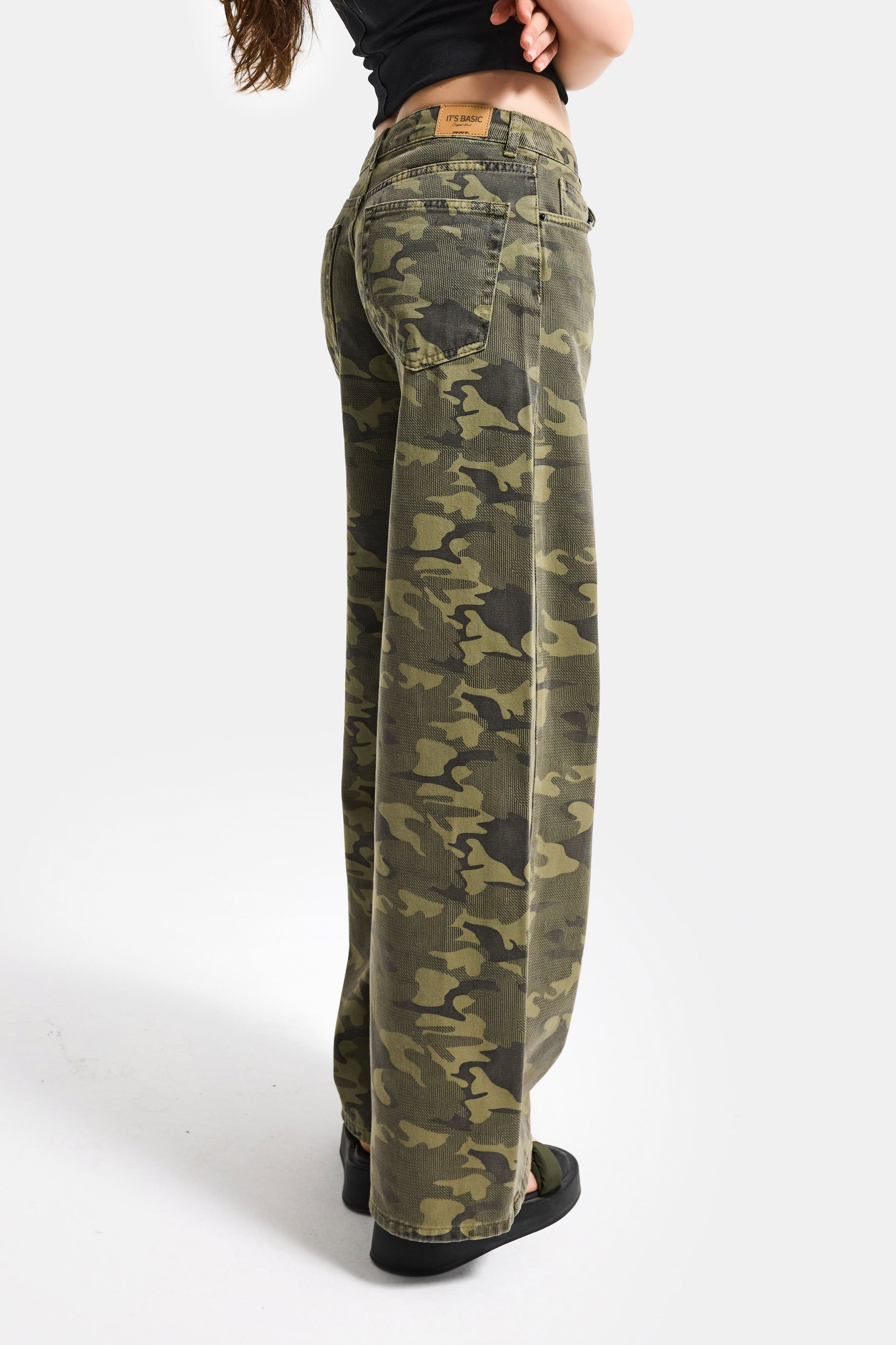 Kadın Kamuflaj 6s6-28 Süper Baggy Denim Jean