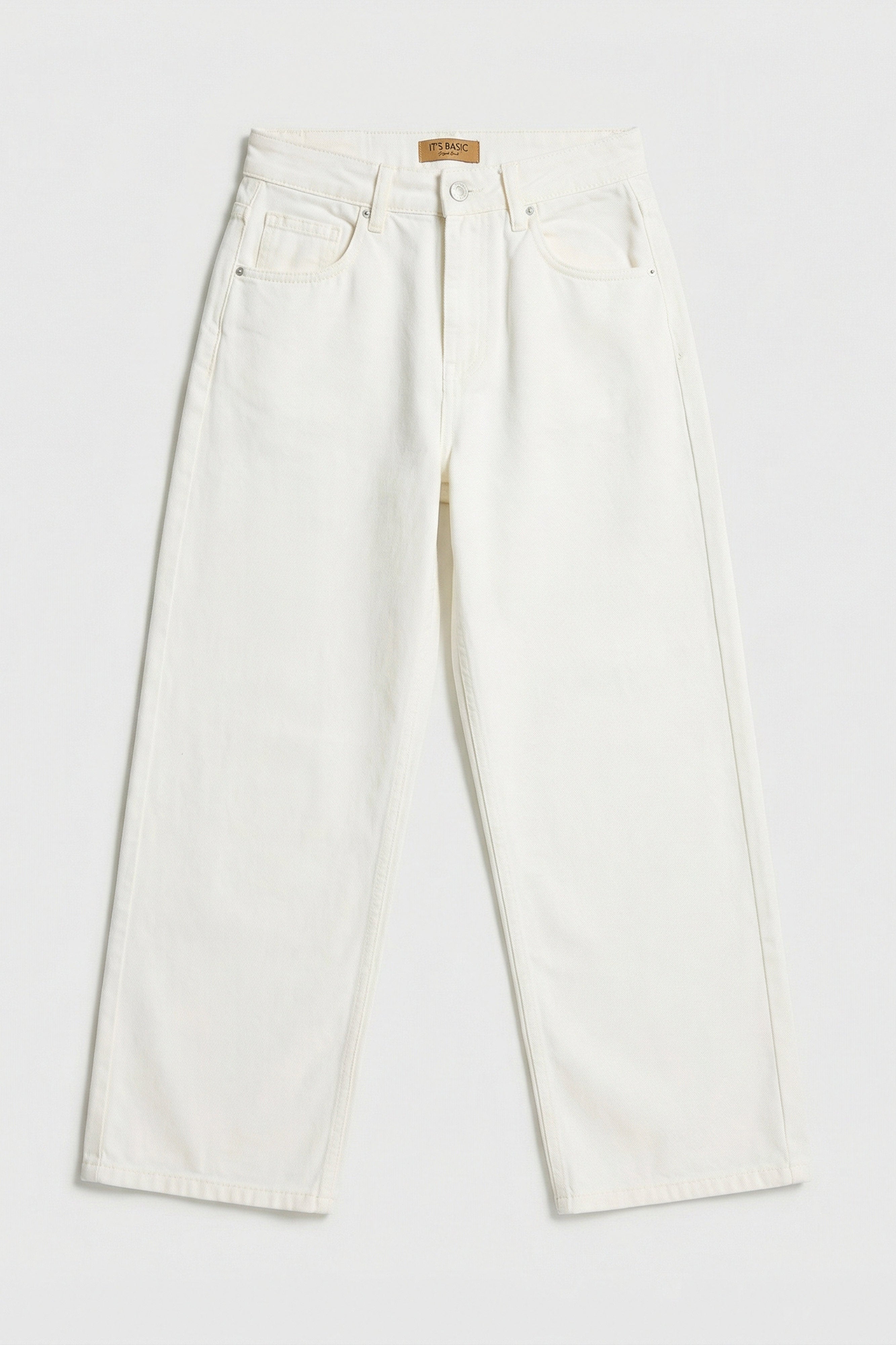 Kadın Kırık Beyaz 7s6-101 Baggy Low Rise Tokyo %100 Koton Denim Jean