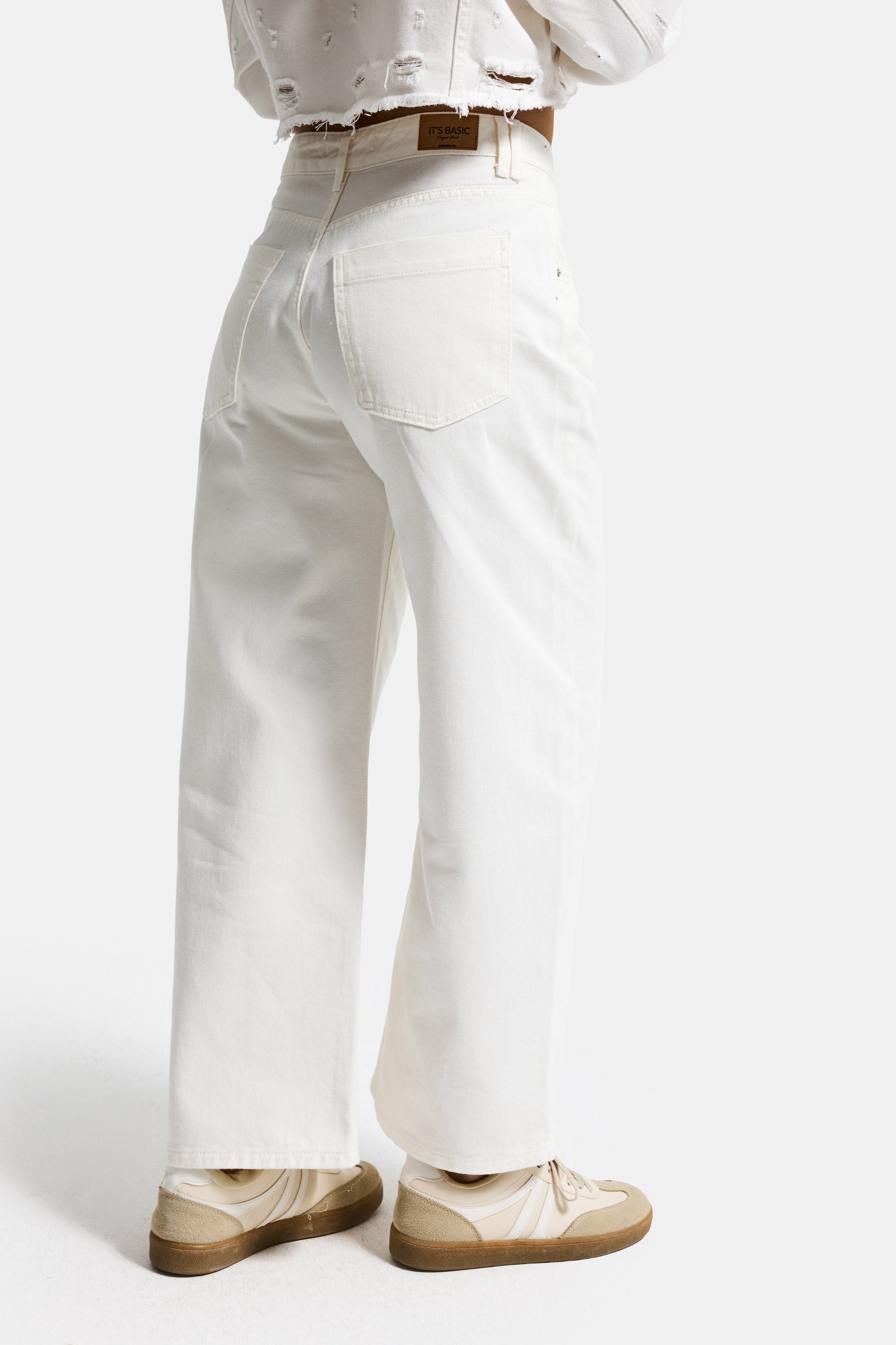 Kadın Kırık Beyaz 7s6-101 Baggy Low Rise Tokyo %100 Koton Denim Jean