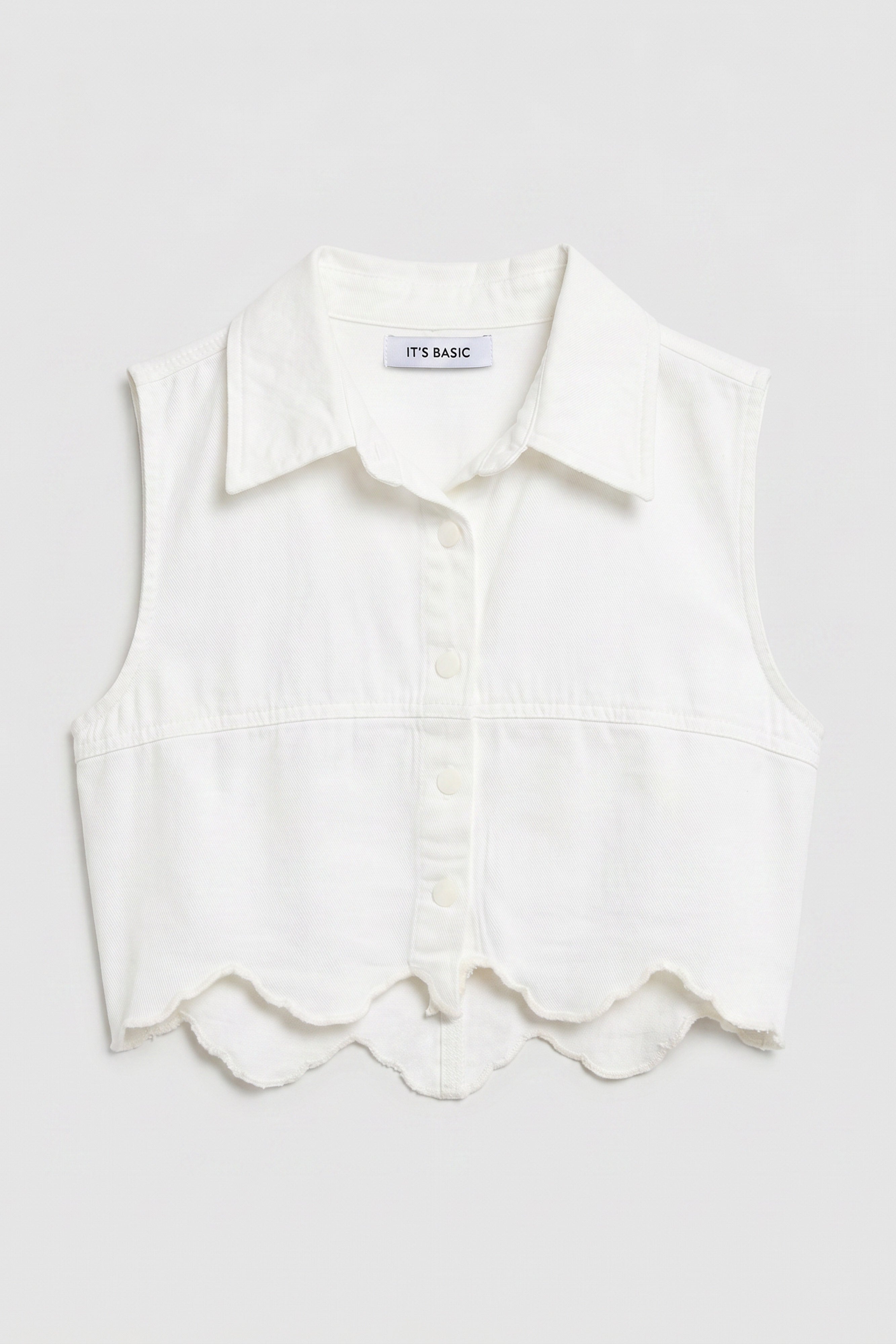 Kadın Kırık Beyaz 7s6-101 Crop Fit Dantel Detaylı Tasarım Yelek