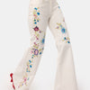 Women's Off-White 7s6-101 Flare Fit Embroidered Custom Design Denim Jean