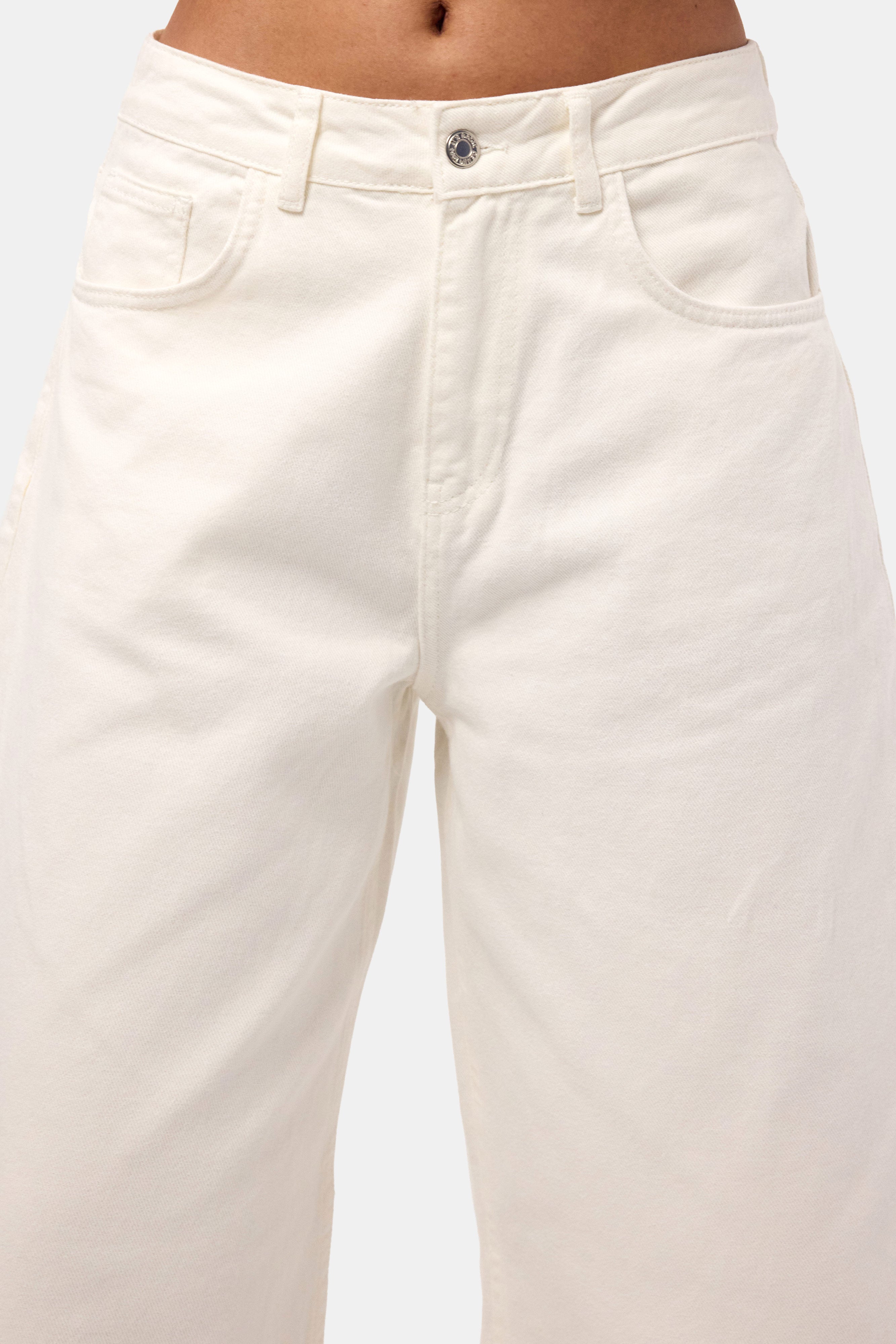 Kadın Kırık Beyaz 7s6-101 Maxi Denim Bermuda Şort