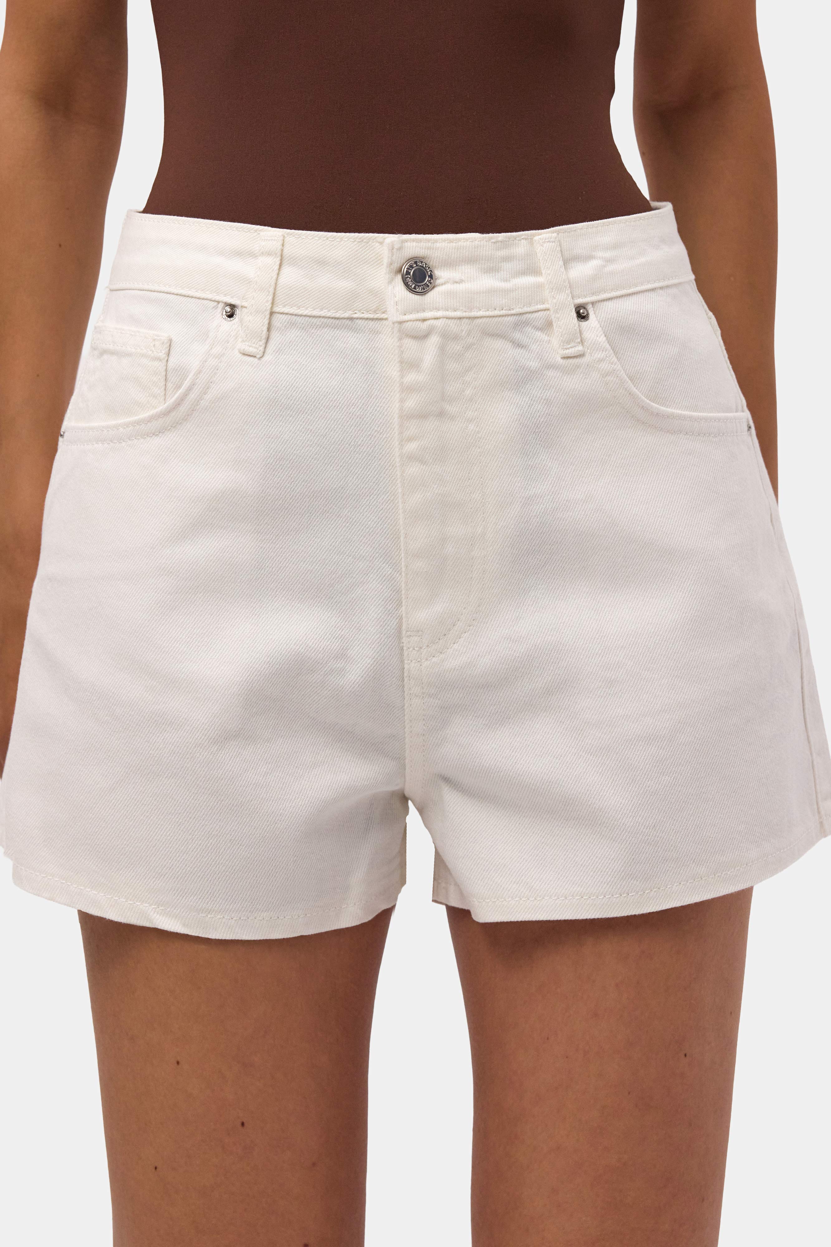 Kadın Kırık Beyaz 7s6-101 Mini Mom Denim Şort
