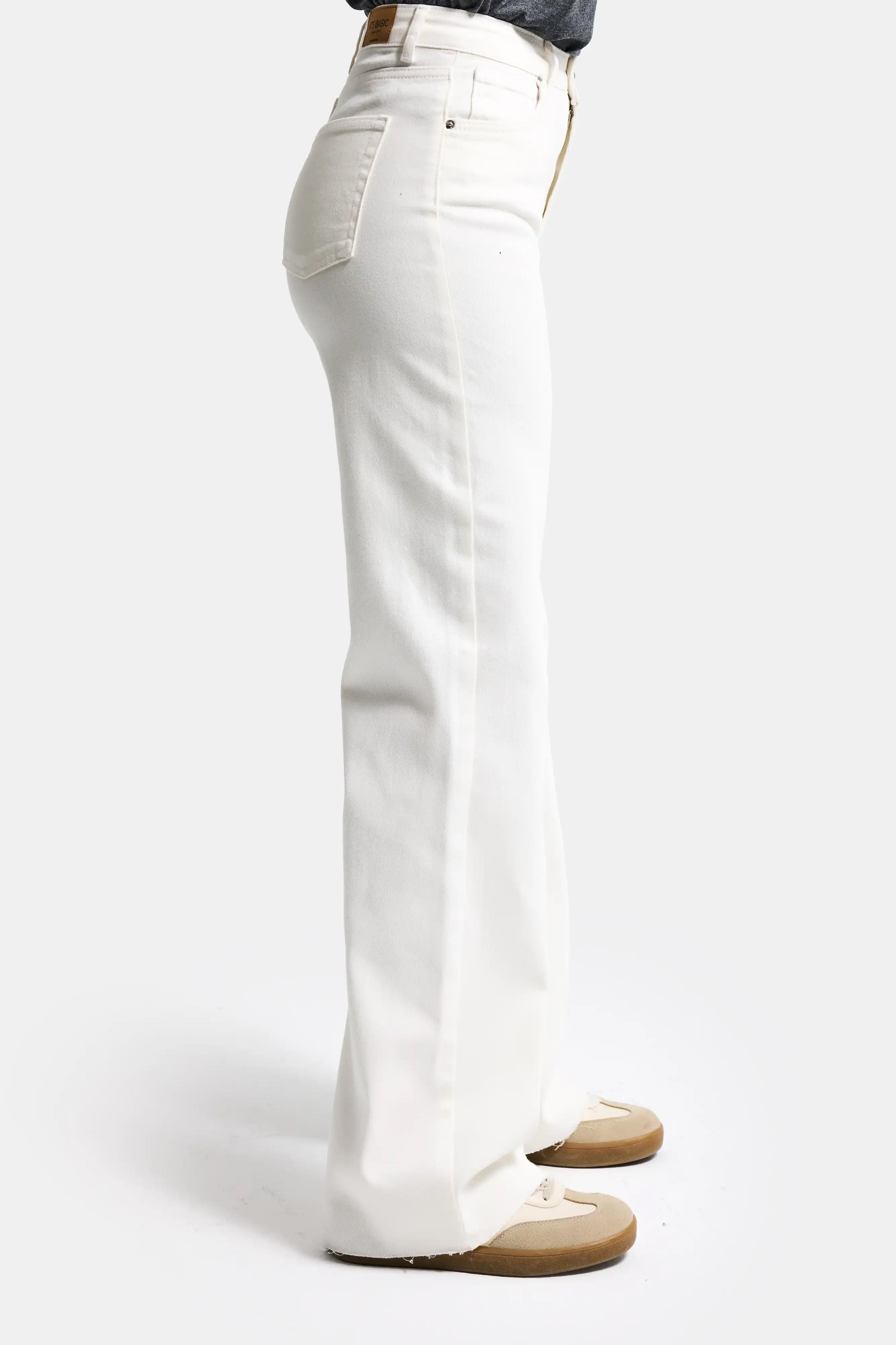 Kadın Kırık Beyaz 7s6-101 Straight Fit Yüksek Bel Denim Jean