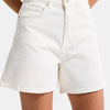 Kadın Kırık Beyaz Diana 7s6-101 Mom Fit Midi Boy Denim Şort
