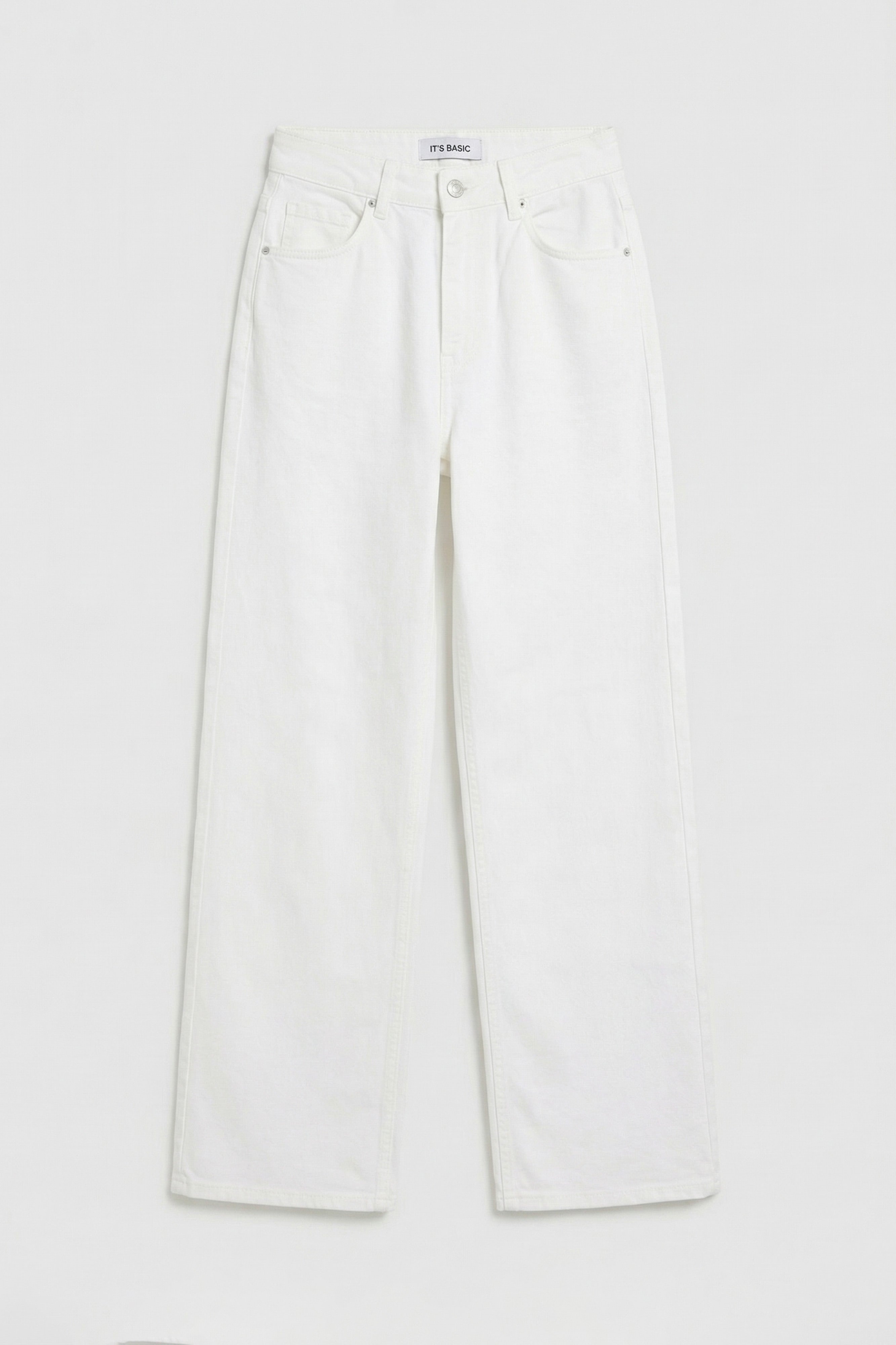 Kadın Kırık Beyaz Doris 7s6-101 Straight Fit Yüksek Bel %100 Koton Denim Jean