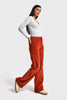 Kadın Kiremit Renk 26w5-104 İnce Fitilli Kadife Kumaş Straight Fit Pantolon