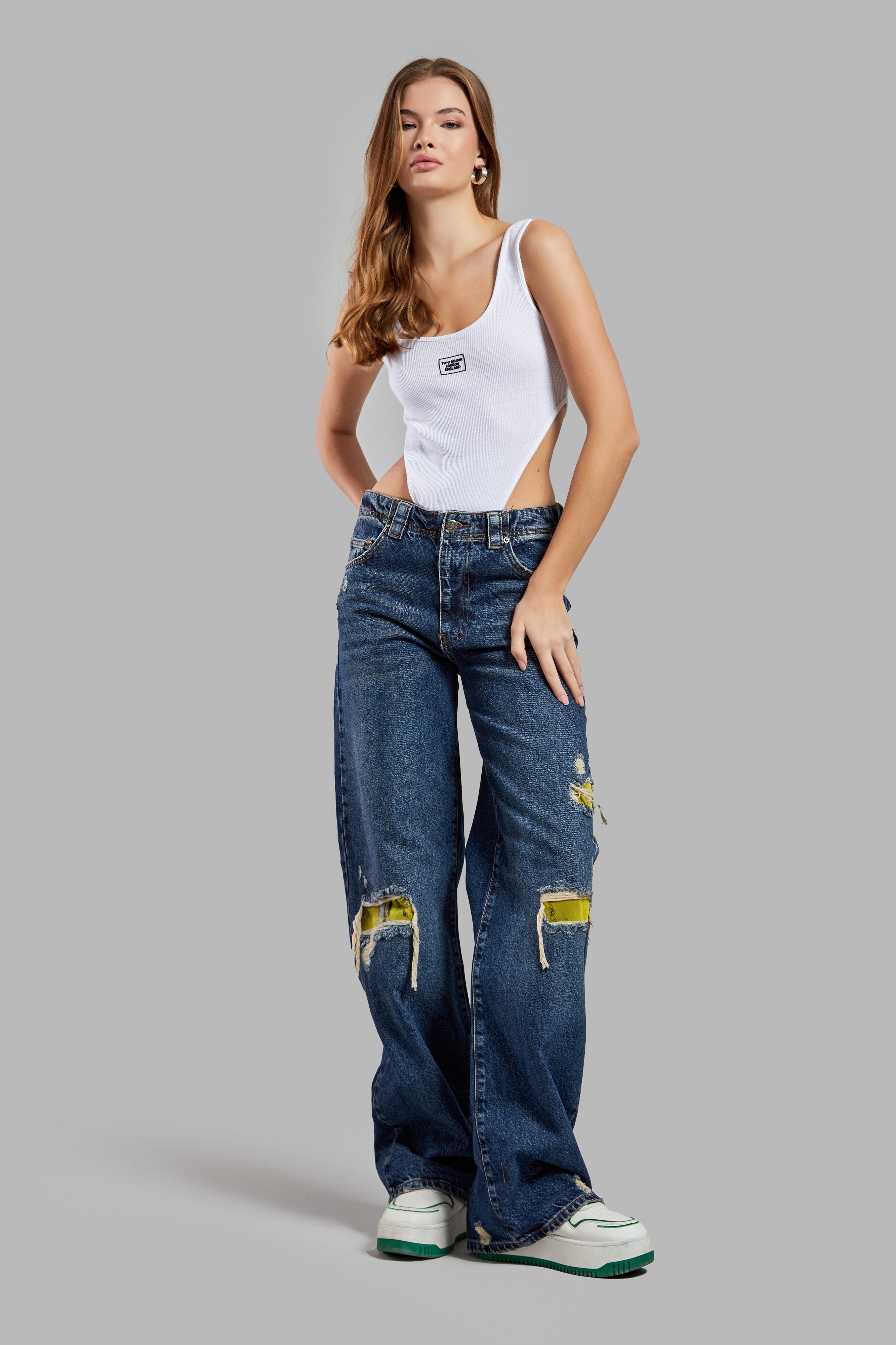 Women's Jeans Color 10W48 Tailored Relax Fit Ethnic Patterned Denim