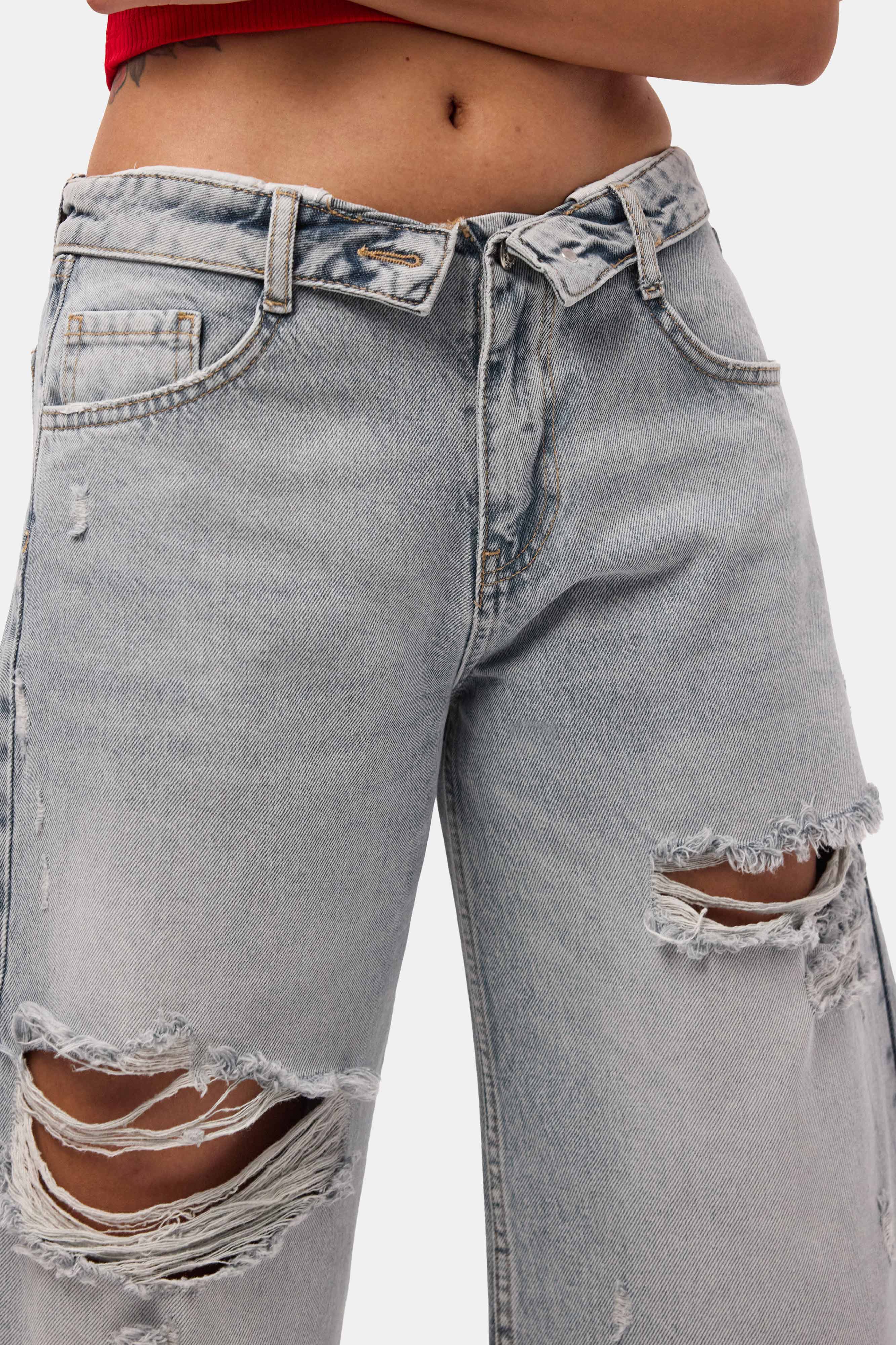 Kadın Kot Rengi 12s6-159 Straight Fit Maxi Bermuda Denim Şort