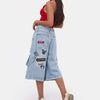 Women's Jean Color 12s6-3 Design Baggy Bermuda Denim Shorts